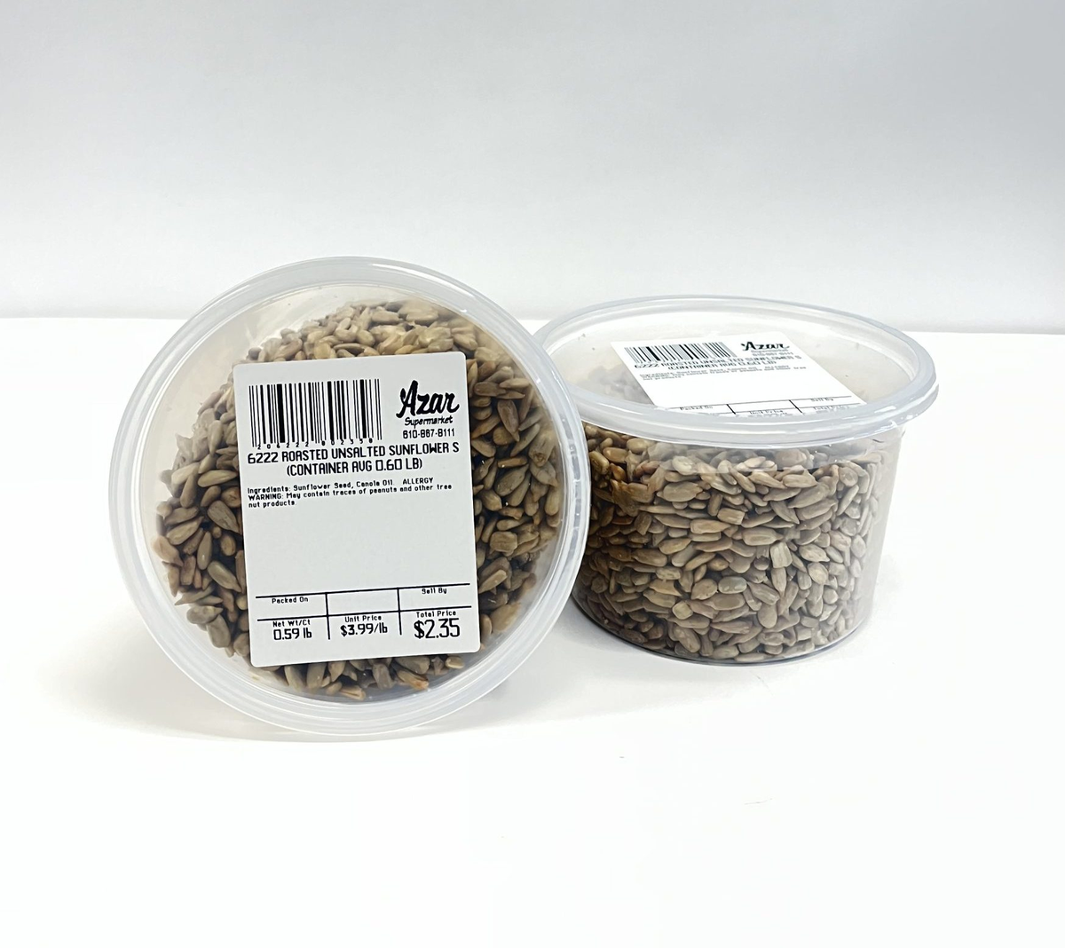 SEEDS SUNFLOWER SHELLED ROASTED UNSALTED 6222