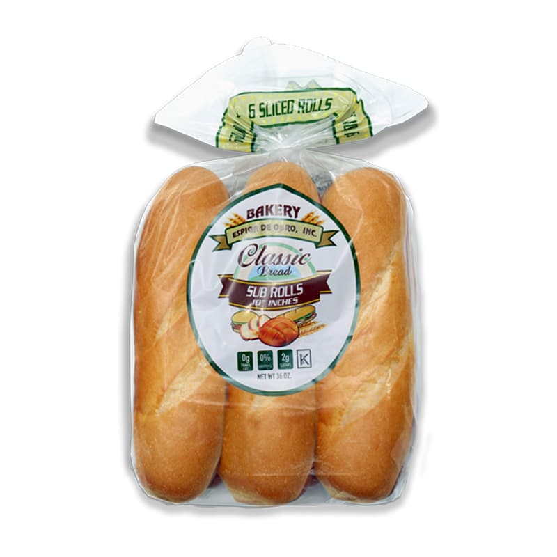 BREAD ROLLS SUB CLASSIC 10" 