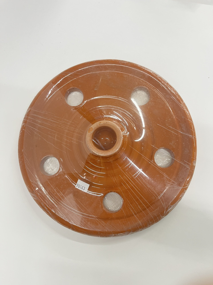 DOLMA LID GLAZED WEIGHTED PLATE LARGE  27CM