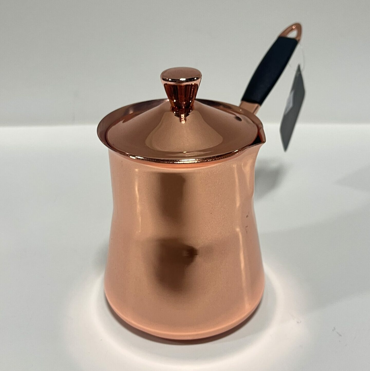 COFFEE WARMER COPPER BLACK HANDLE