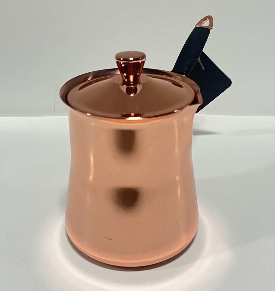 COFFEE WARMER COPPER BLACK HANDLE