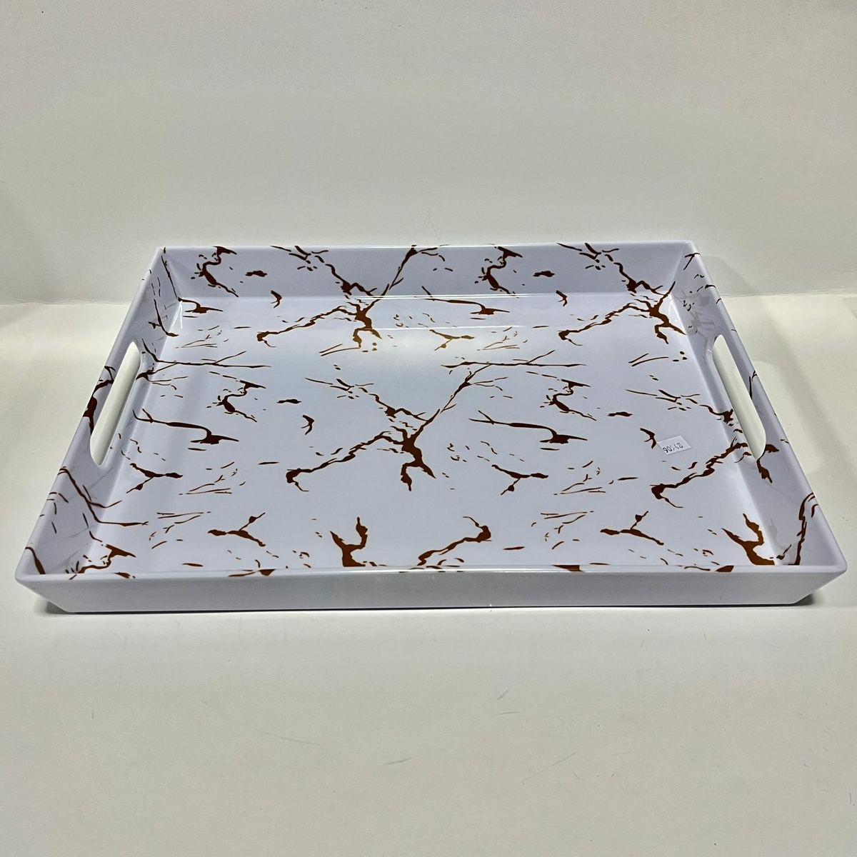 MELAMINE SERVING TRAY RECTANGLE MARBLE WHITE