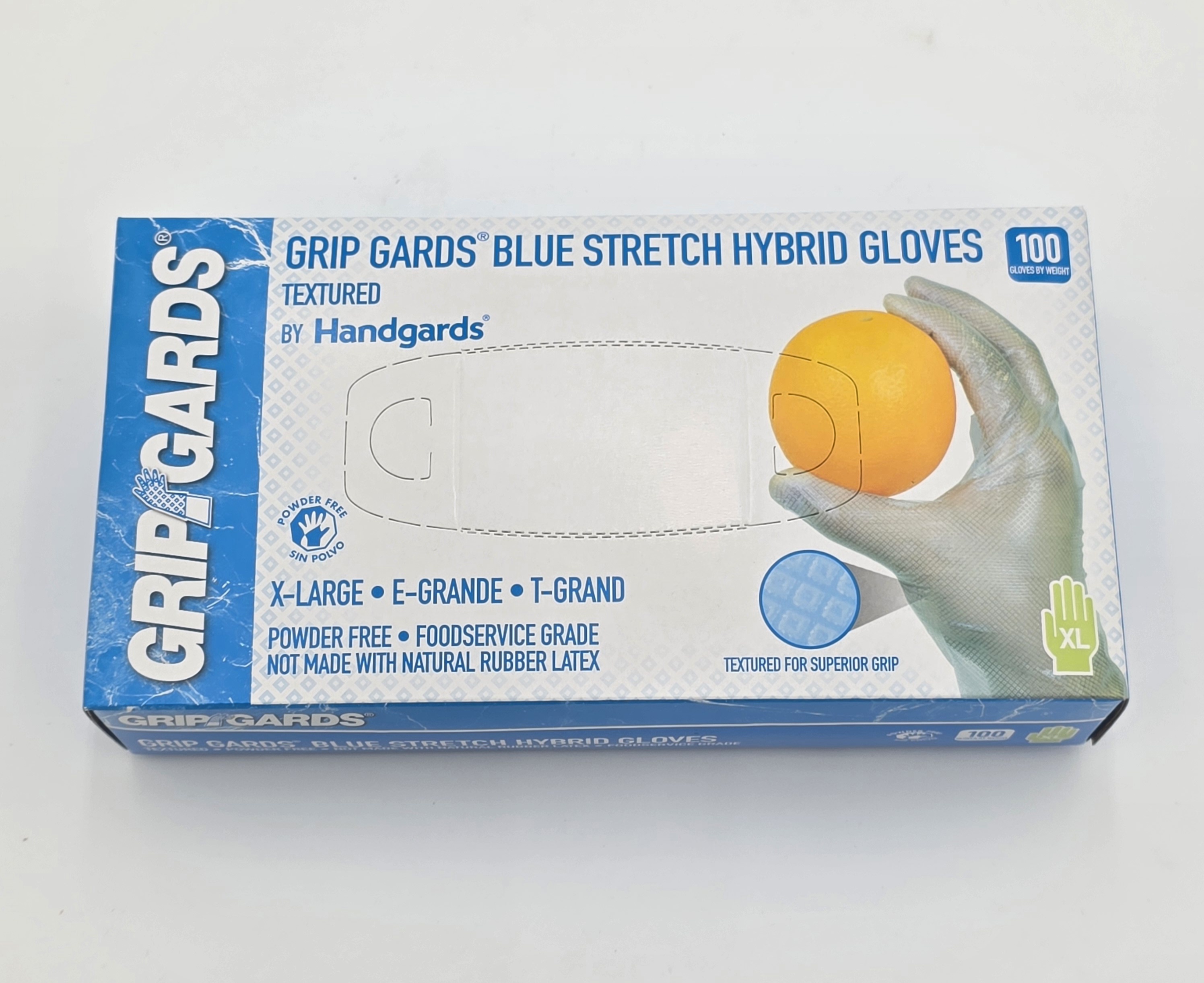 DISPOSABLE GLOVES BLUE STRETCH HYBRID XL